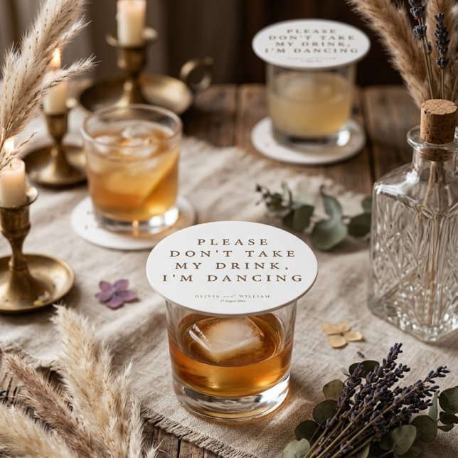 Rustic Modern Script Personalized Wedding  Coaster (Creator Uploaded)