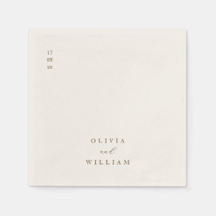 Rustic Modern Script Personalized Wedding Cocktail Napkin