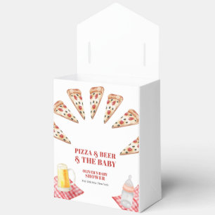 Rustic Modern Slice Pizza Beers Baby Shower Favor Box