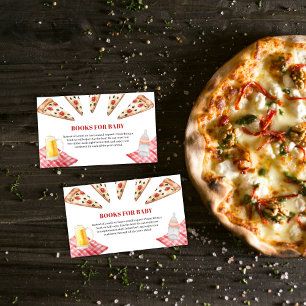Rustic Modern Slice Pizza Beers Books Baby Shower Enclosure Card