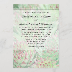 Rustic Modern Succulents Wedding Invitations