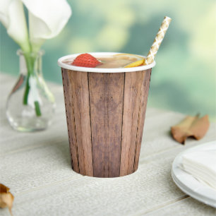 Rustic Modern Sunflower Carriage Baby Shower Paper Cups