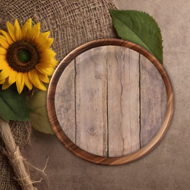 Rustic Modern Sunflower Carriage Baby Shower Paper Plate (Creator Uploaded)