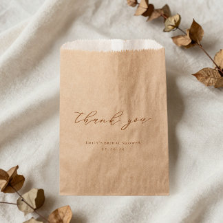 Rustic Modern Terrecotta Autumn Bridal Shower Favour Bag