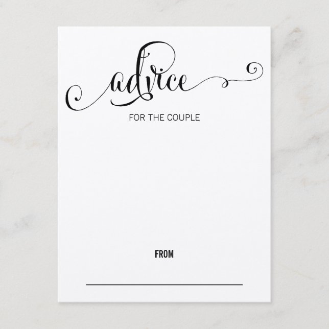 Rustic Modern We Do Script Wedding Advice Card (Front)