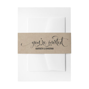 Rustic Modern We Do Wedding Kraft Look Belly Band Invitation Belly Band