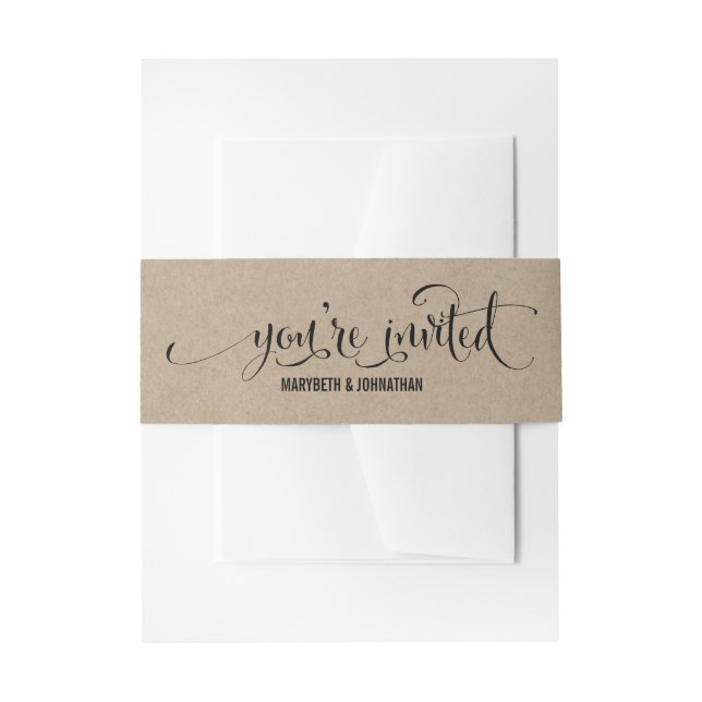 Rustic Modern We Do Wedding Kraft Look Belly Band Invitation Belly Band (Front Example)