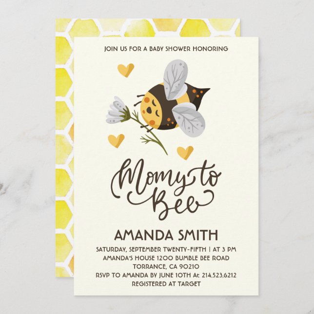 Rustic Mommy to be Baby shower Invitation (Devant / Derrière)