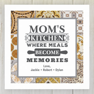 Rustic Mom's Meals Become Memories Kitchen Poster