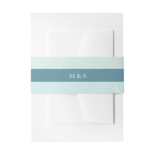 Rustic Monochromatic Blue Personalized Invitation Belly Band