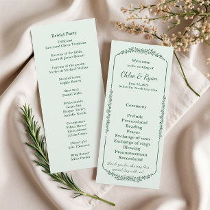 Rustic Monochrome Floral Wedding Program