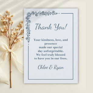 Rustic Monochrome Wedding Thank You Card