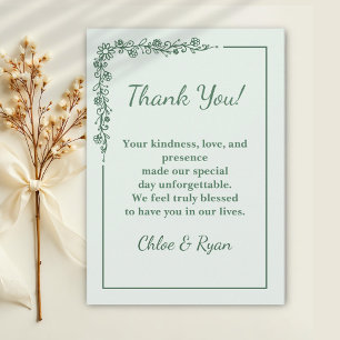 Rustic Monochrome Wedding Thank You Card