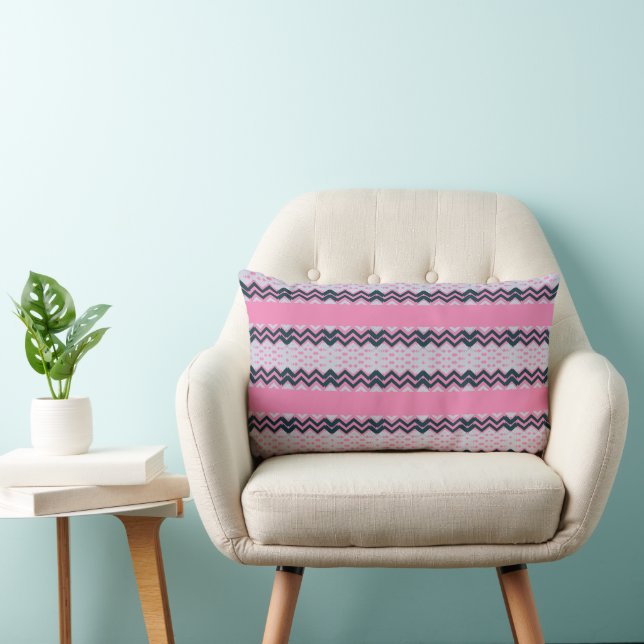 Rustic Monogram Chic Groovy  Lumbar Pillow (Chair)