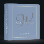 Rustic Monogram Classy Dusty Blue Chic Wedding  Binder<br><div class="desc">Rustic Monogram Classy Dusty Blue Chic Keepsake Wedding 3 Ring Binder or Wedding Planner. Click personalize this template to customize your wedding information quickly and easily with your monogram, both Bride and Groom names, date, and the subject for the Wedding Binder. Rustic Monogram Classy Dusty Blue Chic Wedding 3 Ring...</div>