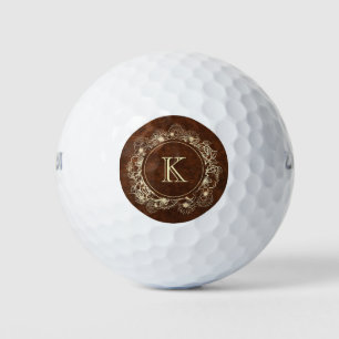 Rustic Monogram Elegant Custom Golf Balls