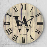 Rustic Monogram Farmhouse Custom Family Name