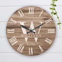 Rustic Monogram Farmhouse Custom Family Name Retro