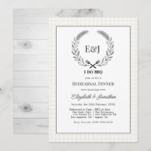 Rustic Monogram I Do BBQ Rehearsal Dinner