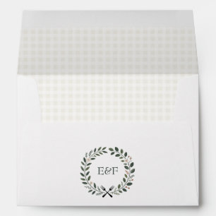 Rustic Monogram I Do BBQ Wedding Envelope