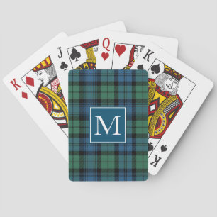 Rustic Monogram Initial Clan Campbell Plaid Playing Cards