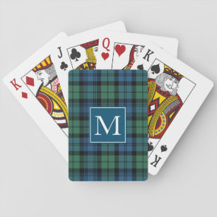 Rustic Monogram Initial Clan Campbell Plaid Playing Cards