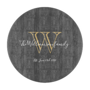 Rustic Monogram Initial Family Name Chic  Cutting Board