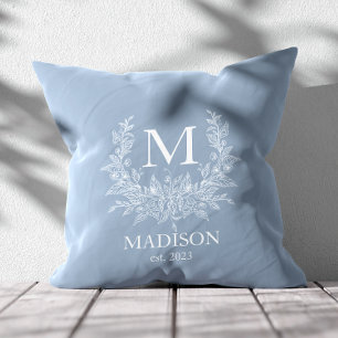 Rustic monogram Manatee personalized initial Throw Pillow