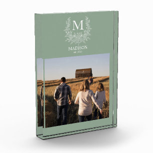 Rustic monogram Morning Sky personalized initial  Photo Block