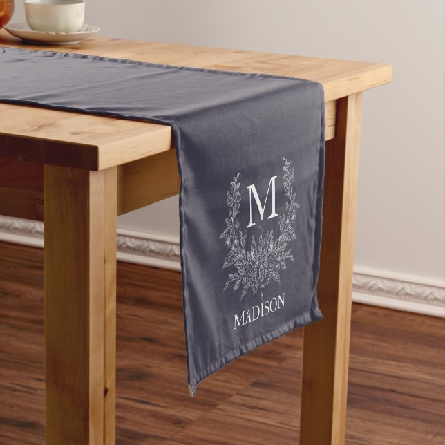Rustic Monogram Personalized Initial  Short Table Runner (In Situ)