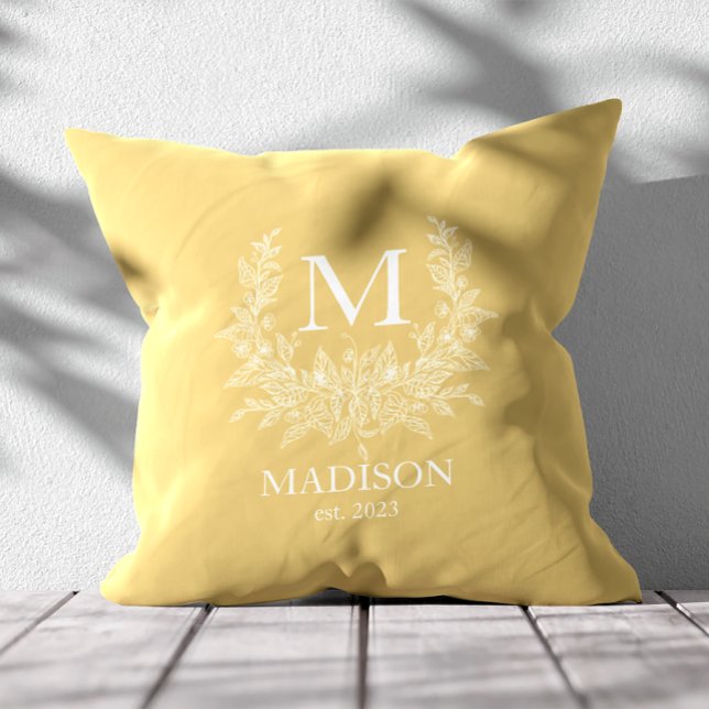 Rustic Monogram Personalized Initial Throw Pillow (Creator Uploaded)