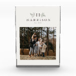 Rustic monogram personalized photo block<br><div class="desc">This vertical one-photo plaque features a prominent monogram surrounded by rustic festive branches. This makes a great gift for newlyweds or a great use of a family photo as a gift for parents,  grandparents and more.</div>