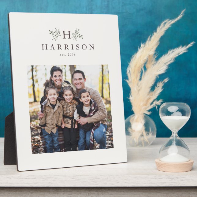Rustic monogram personalized photo plaque (Side)