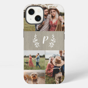 Rustic Monogram Photo Collage iPhone 13 Case