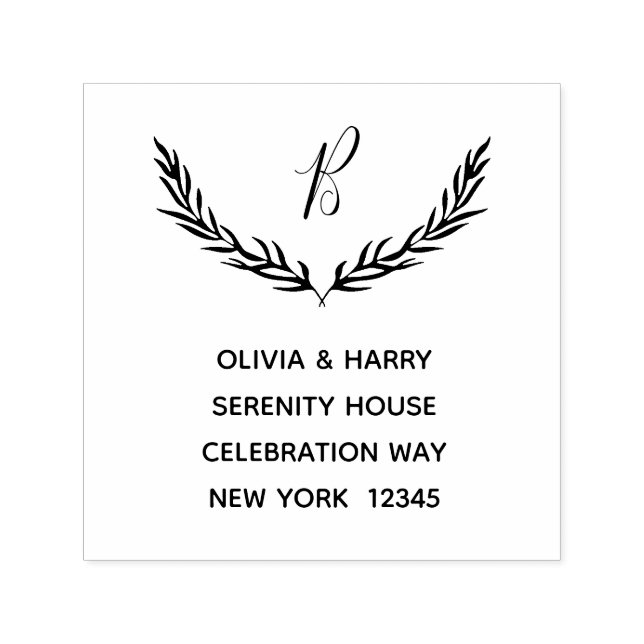 Rustic Monogram Return Address Self Inking Stamp (Design)