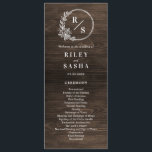 Rustic Monogram Wedding Ceremony Flat Program<br><div class="desc">Simply elegant programs that are perfect for sharing important details of your special day with your guests. Visit our website at berryberrysweet.com for stylish stationery designs and personalized gifts!</div>