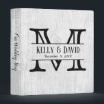 Rustic Monogram White Barn Wood Wedding Album Binder<br><div class="desc">Rustic Monogram Elegant White Barn Wood Wedding Album.</div>