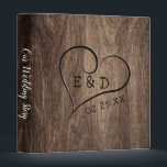 Rustic Monogram Wood Heart Wedding Album Binder<br><div class="desc">Rustic Monogram Wood Heart Wedding Album Wedding Album.</div>