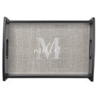 Rustic Monogrammed Family Name Wood Serving Tray