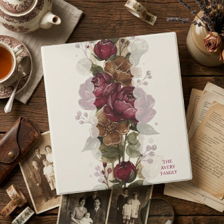 Rustic Moody Cottagecore Burgundy Peonies MH26 Binder