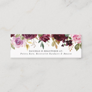 Rustic Moody Floral Bridal Registry Cards