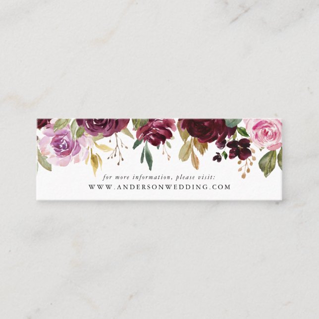 Rustic Moody Floral | Wedding Website Cards (Front)