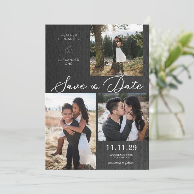 Rustic Moody Photo Save The Date (Standing Front)