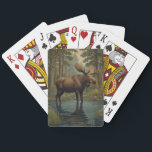 Rustic moose boho woodland Enchanted Forest Playing Cards<br><div class="desc">Loose yourself in the enchanting allure of this elegant bohemian moose artwork, where nature's grandeur meets timeless artistry. Set against a lush forest backdrop, this exquisite piece captures the serene beauty of a verdant woodland, rich with intricate details of flora and towering trees. The moose, standing majestically in a tranquil...</div>