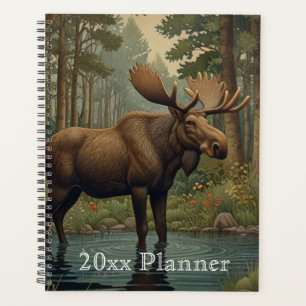 Rustic moose boho woodland forest greenery planner
