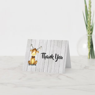 Rustic Moose Thank You Card