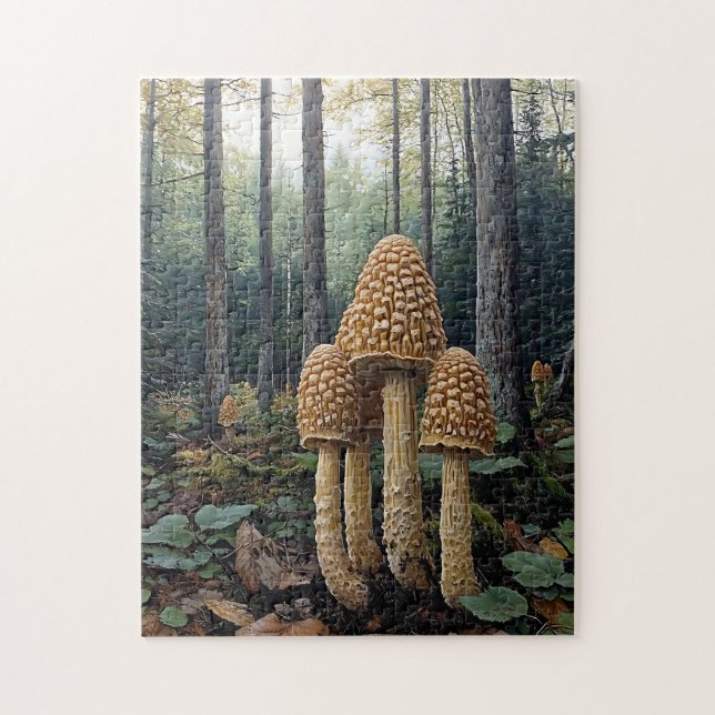Rustic Morel Mushrooms Illustration Jigsaw Puzzle (Vertical)