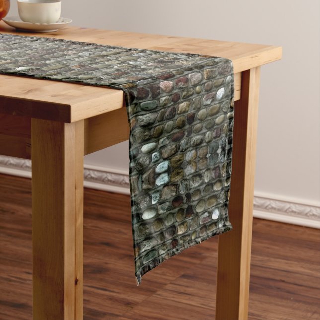 Rustic Mosaic Rocks Pattern Medium Table Runner (In Situ)