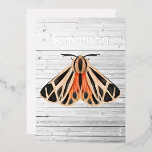 Rustic Moth Foil Invitation