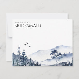 Rustic Mountain Boho Bridesmaid Proposal Card